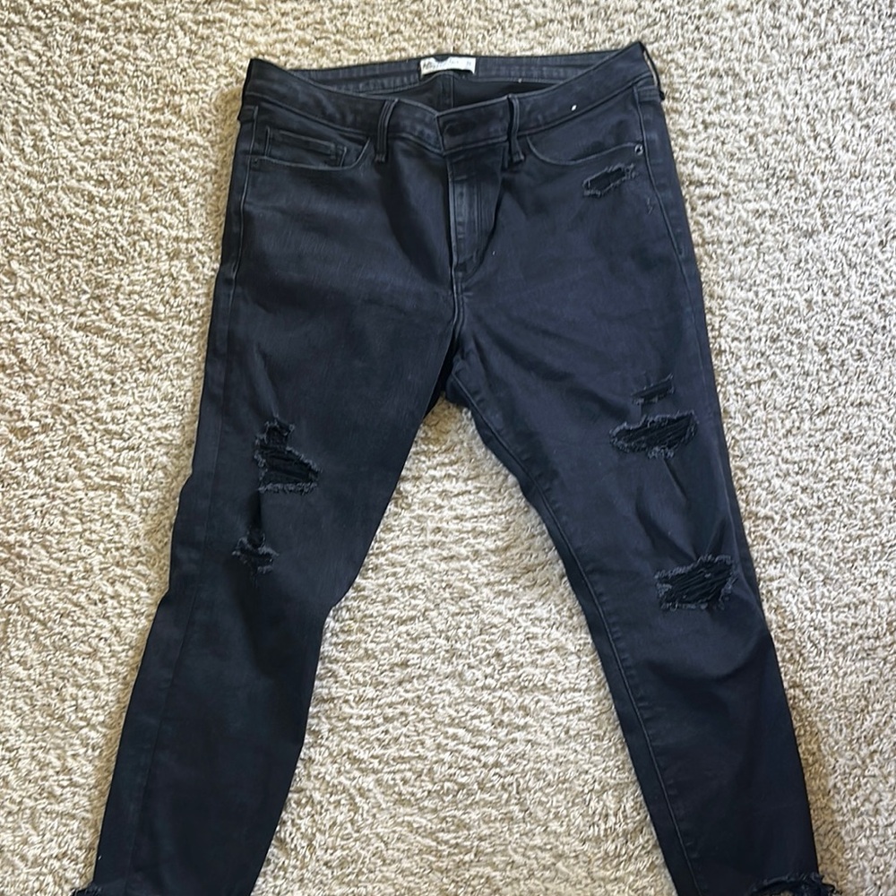 Abercrombie and Fitch Distressed Black Jeans
